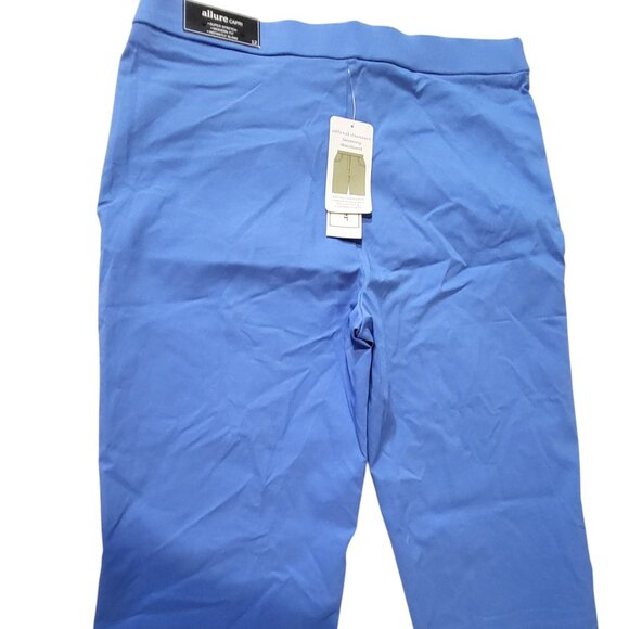 Alfred Dunner set Capri pants size 12 women/blouse with silver necklace light bl - Picture 4 of 6